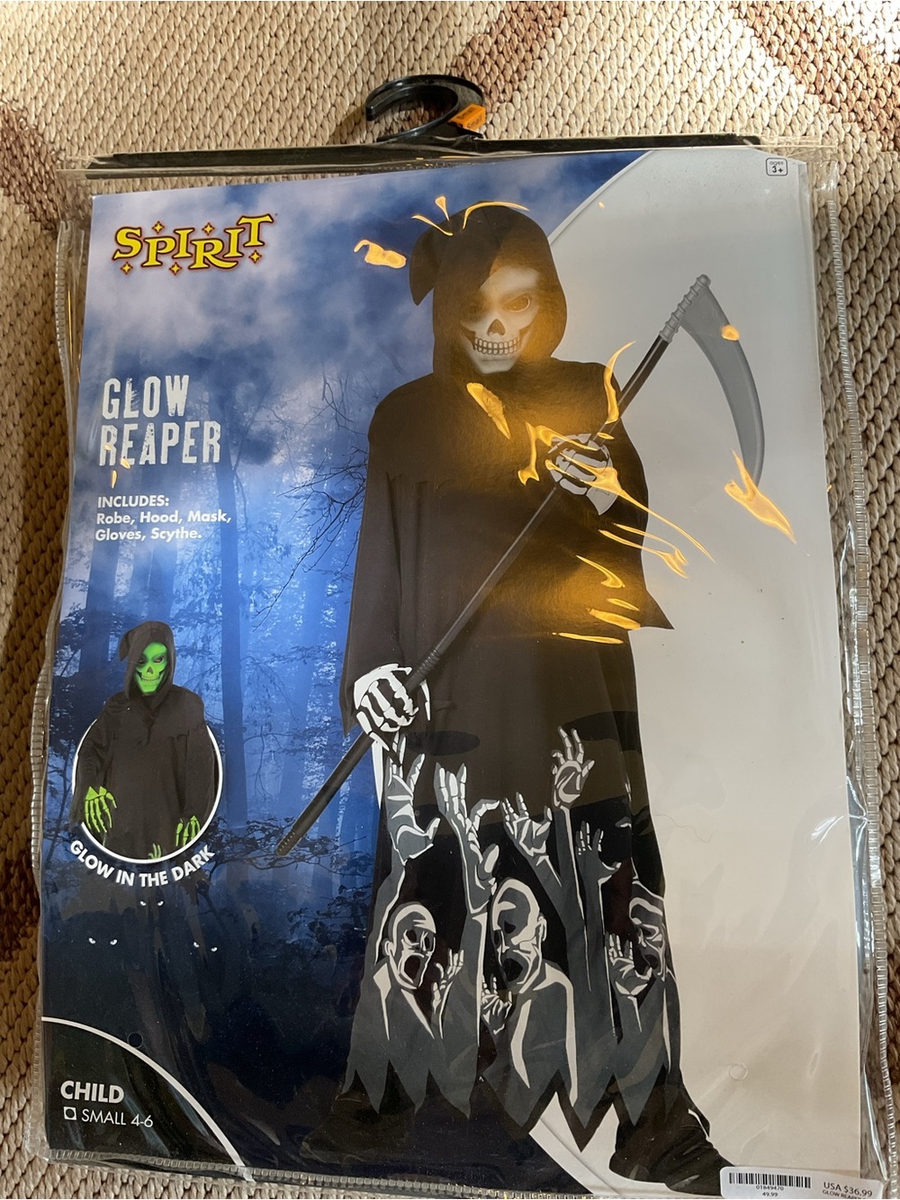 Spirit Glow Reaper Kids Costume - Black